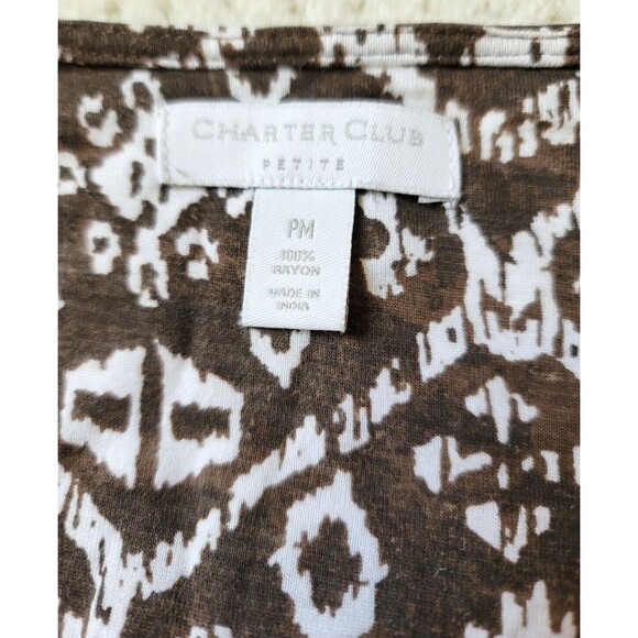 Charter Club Sequin Sleeveless Brown Blouse Womens Tank Pullover Petite Medium - Picture 4 of 6